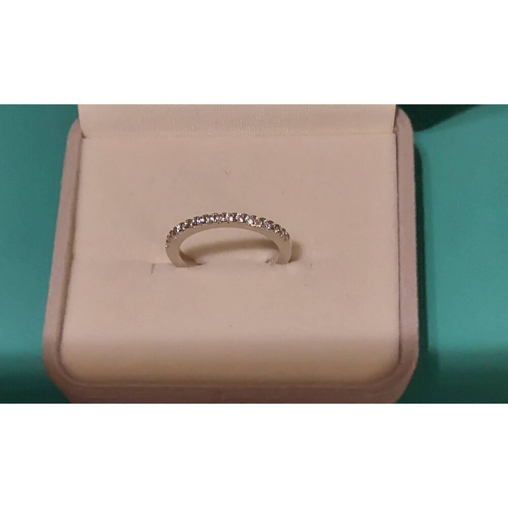 SALE~1CT. Round Cut Pave Set Genuine Moissanite Anniversary Band Ring Sz 8